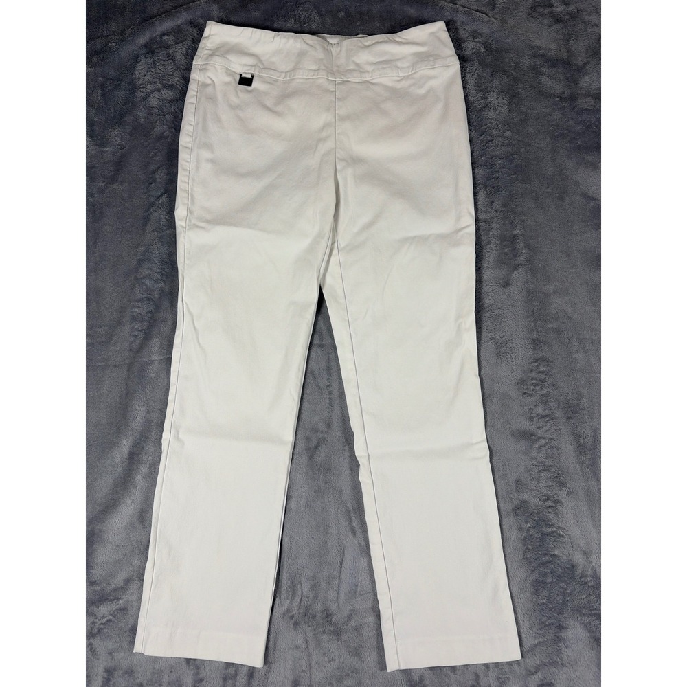 Lisette L Montreal Style 801 White Pull On Straight Leg Pants Women Size 10